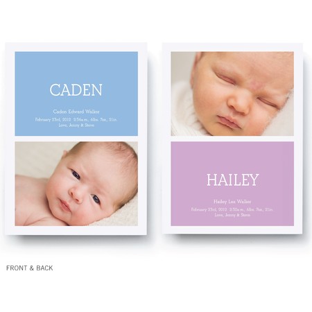 Boy And Girl Twin Birth Announcement