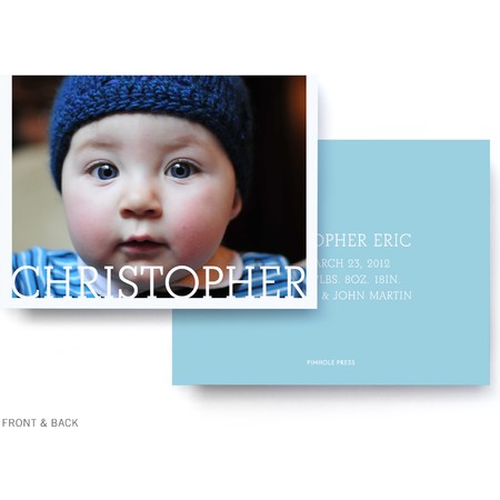 Blue Photo Birth Announcement