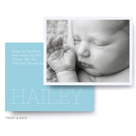 Sea Blue Marquee Birth Announcement