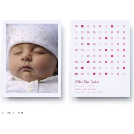 Pink Multi Dots Birth Announcement