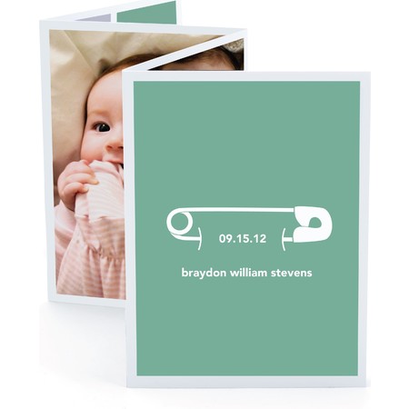 Diaper Pin Accordion Birth Announcement