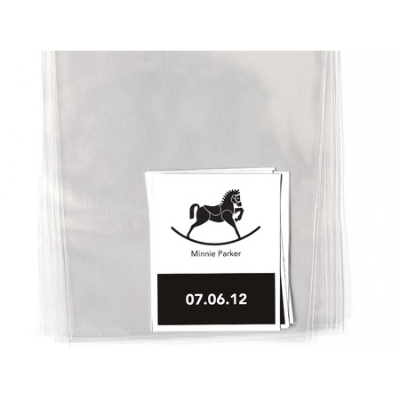 B&W Rocking Horse Goodie Labels & Bags
