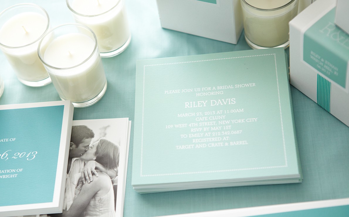 Close up of Bridal Shower Invitation 