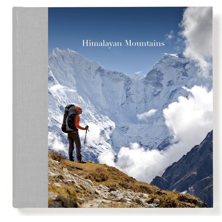 Open Gray Hardcover Layflat Photo Book