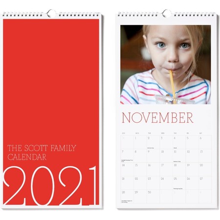 2021 Large Wall Calendar Red Cover