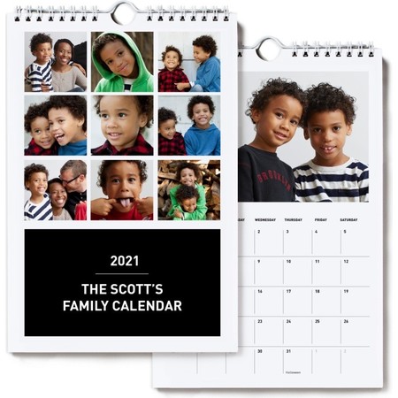 2021 Small Wall Calendar, Black