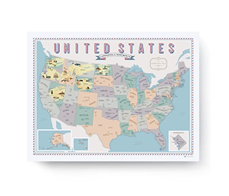 Scratch Off Map of United States Landmarks and Monuments