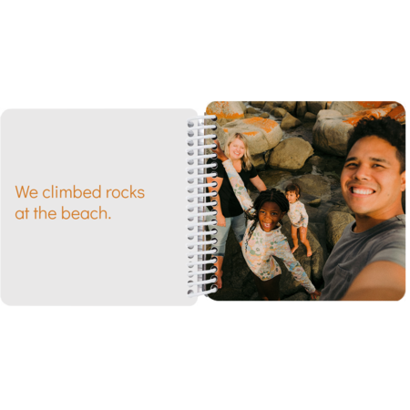 Family enjoying a day at the beach in Australia in a personalized travel story board book